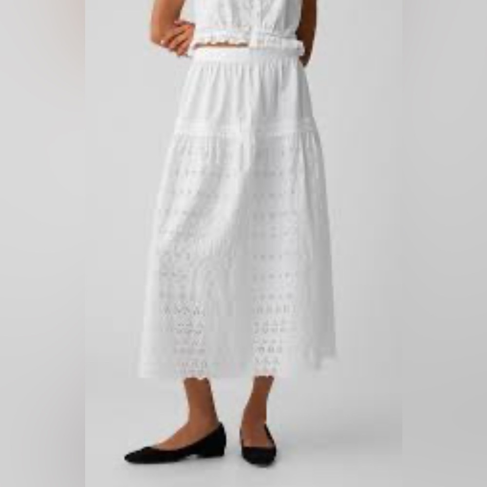 Gap x Doen collaboration midi eyelet skirt Size Large